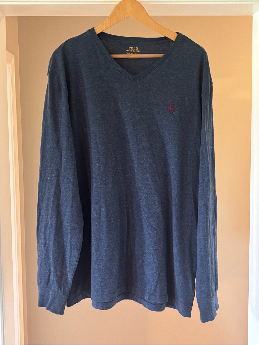Polo by Ralph Lauren Navy Crewneck Shirt with Yellow Print